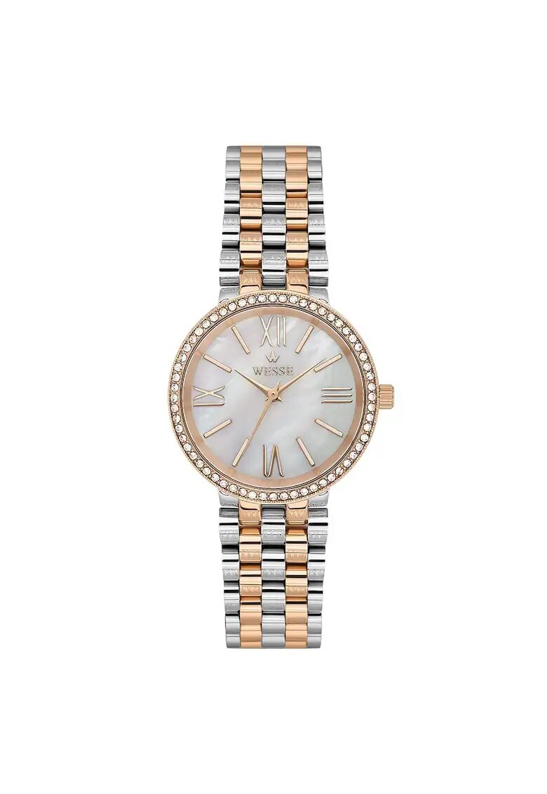 Wesse Ceas dama model WWL112605 - 34mm - aurie - curea metalica - rezistenta la apa 5 ATM - Pink