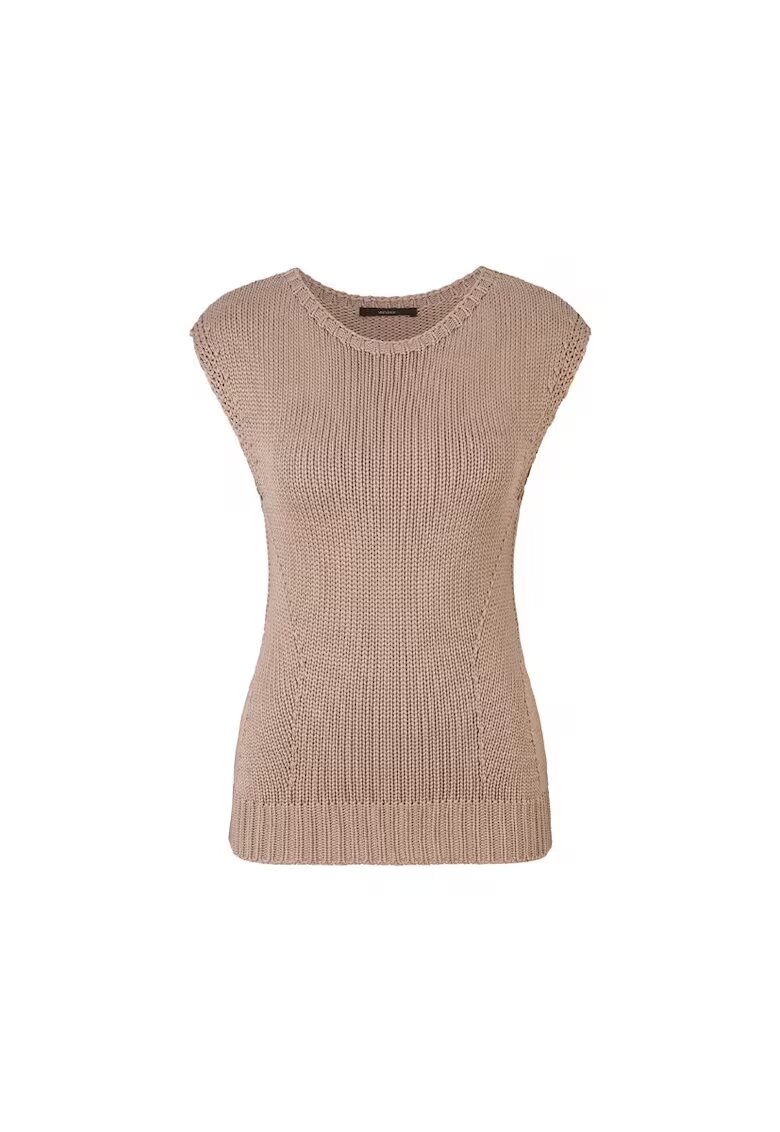 Windsor Vesta din tricot cu guler rotund - Maro