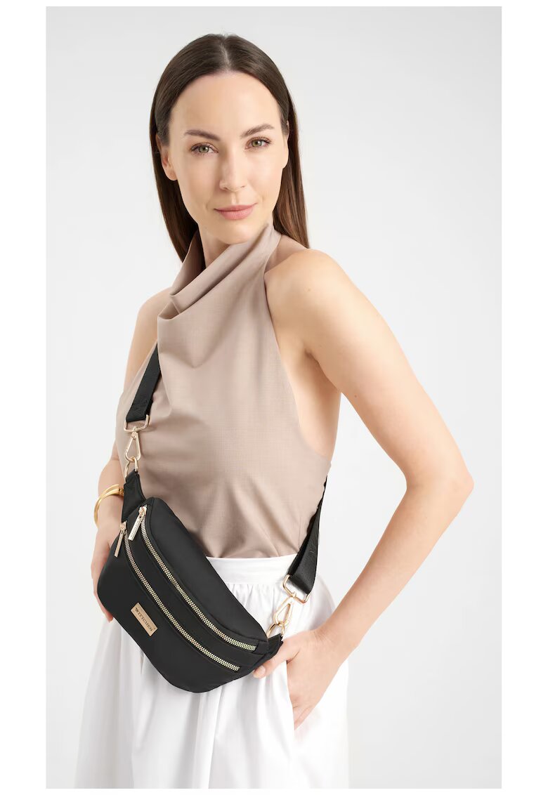 Wittchen Borseta dama nylon - neagra - cu doua buzunare - dimensiuni compacte