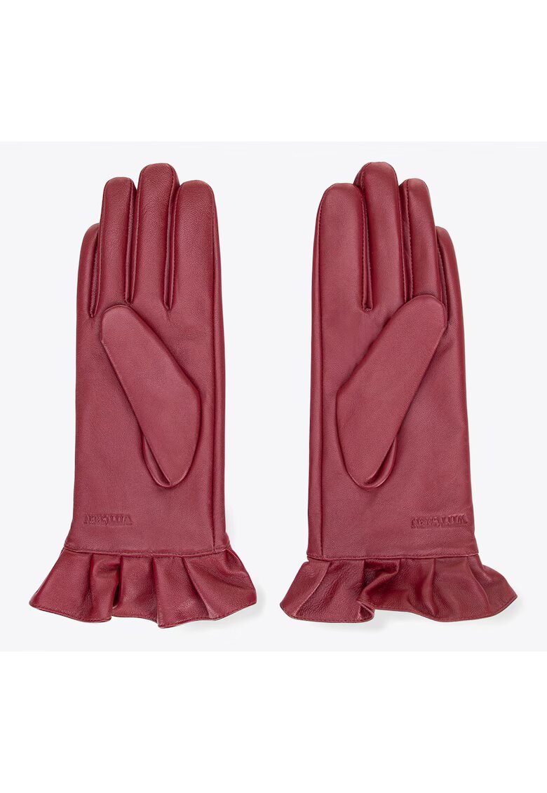 Wittchen Manusi de dama din piele cu volane decorative - bordo - piele naturala - bordo