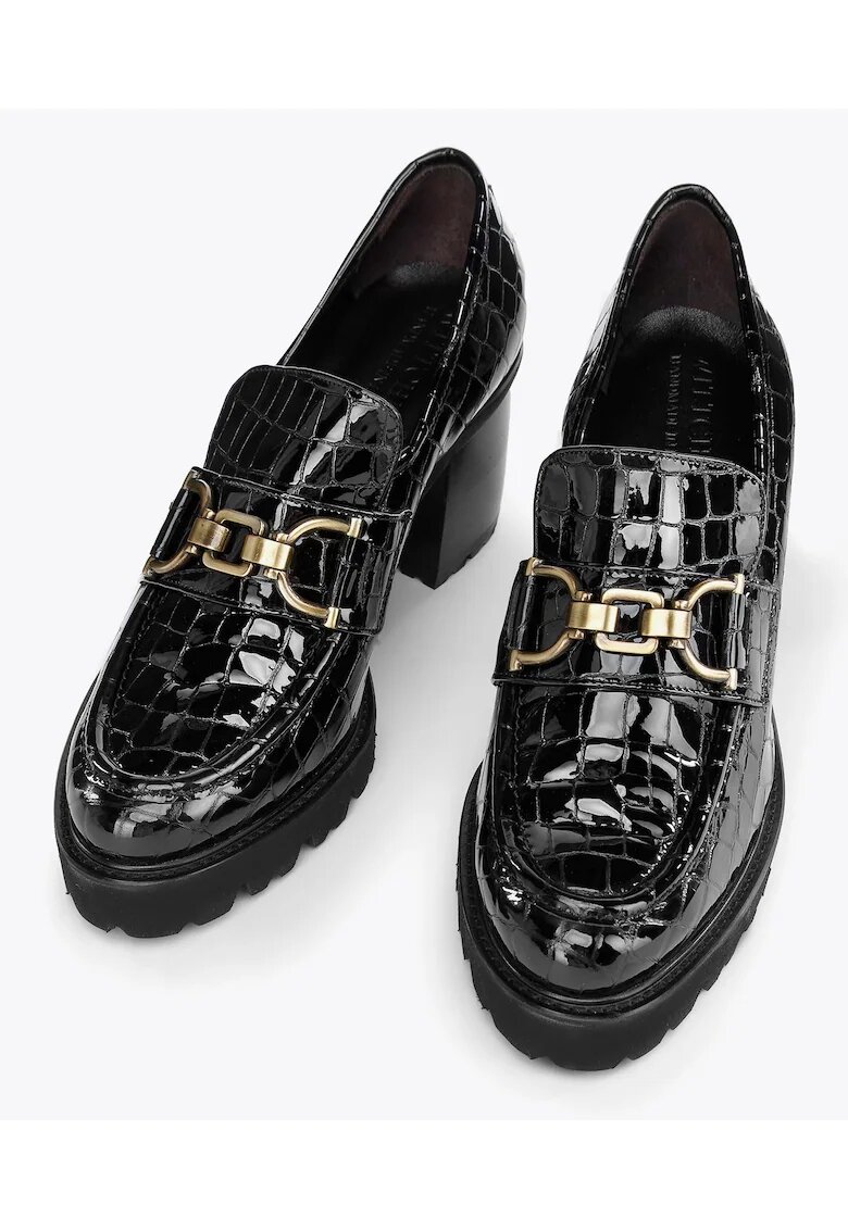 Wittchen Pantofi dama toc croco - catarama - piele lacuita neagra -