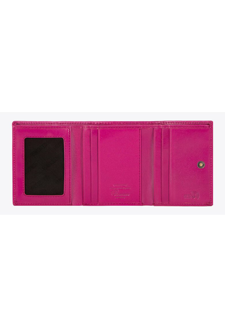 Wittchen Portofel dama din piele naturala - fucsia - cu 4 locuri pentru carduri - 2 compartimente pentru bancnote - 10x8cm