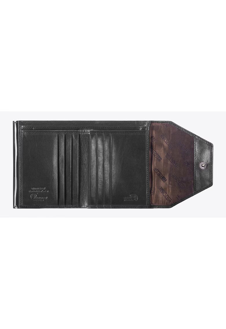 Wittchen Portofel dama piele lacuita - 2 compartimente pentru bancnote - 6 locuri pentru carduri - negru - 9 -5x12cm
