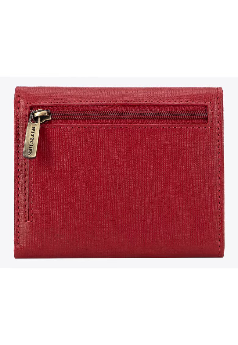 Wittchen Portofel dama Saffiano - piele naturala - rosu - 9x11cm