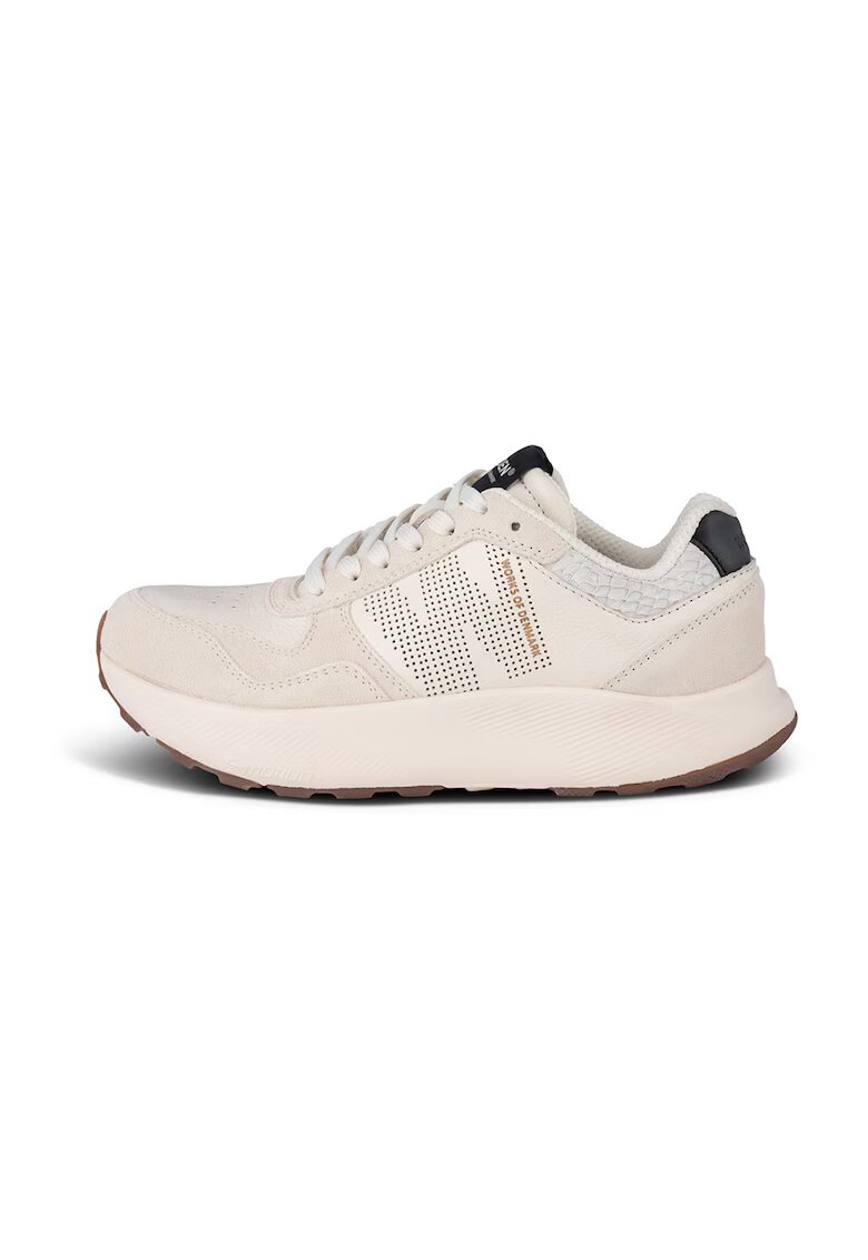 Woden Pantofi sport flatform cu sireturi - Crem