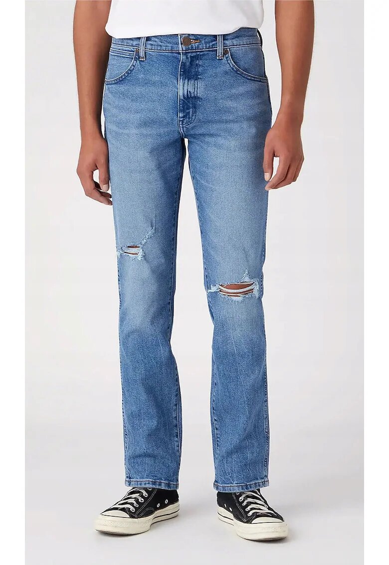 Wrangler Blugi barbati Larston - slim conici - stil vintage - albastru - bumbac elastan