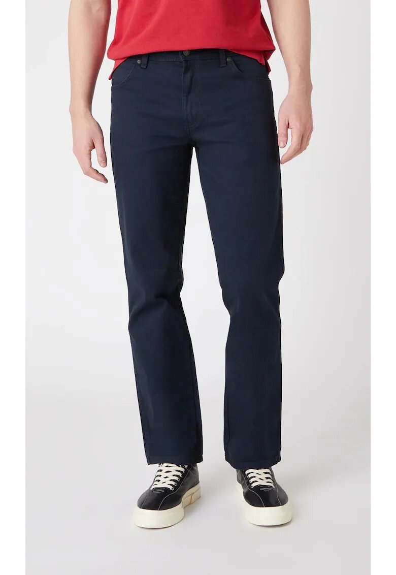 Wrangler Blugi barbati model drept - albastru marin - usor elastici - din colectia DURABLE JEANS - Bleumarin
