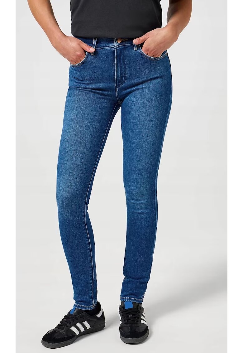 Wrangler Blugi dama - HIGH SKINNY - talie inalta - albastru - bumbac -