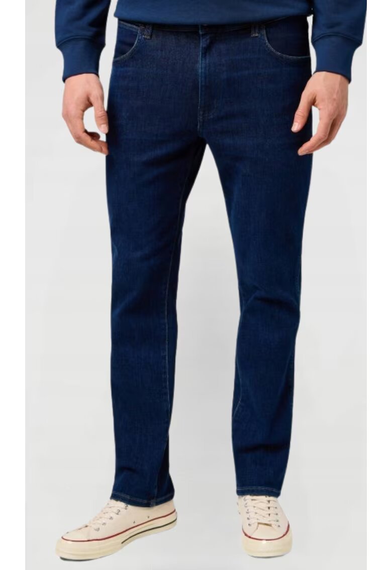 Wrangler Blugi slim barbati Larston - bumbac/poliester/elastan - albastru inchis