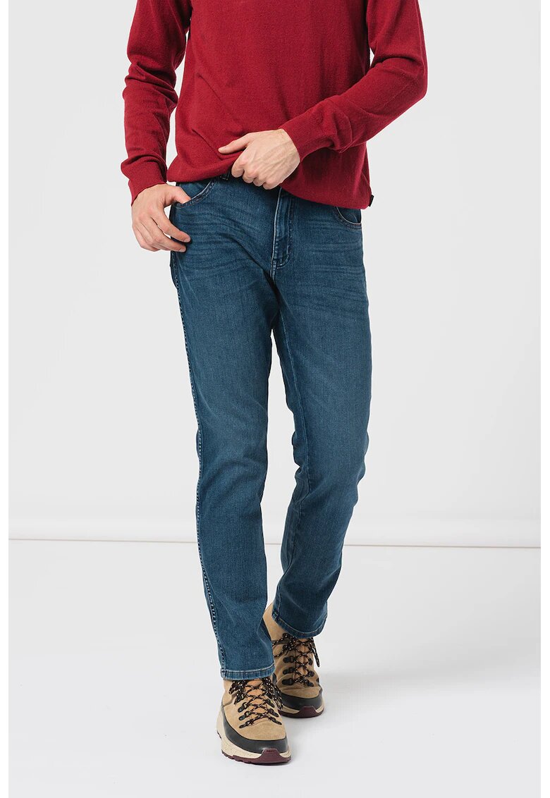 Wrangler Blugi slim fit cu aspect decolorat Silkyway - Albastru inchis