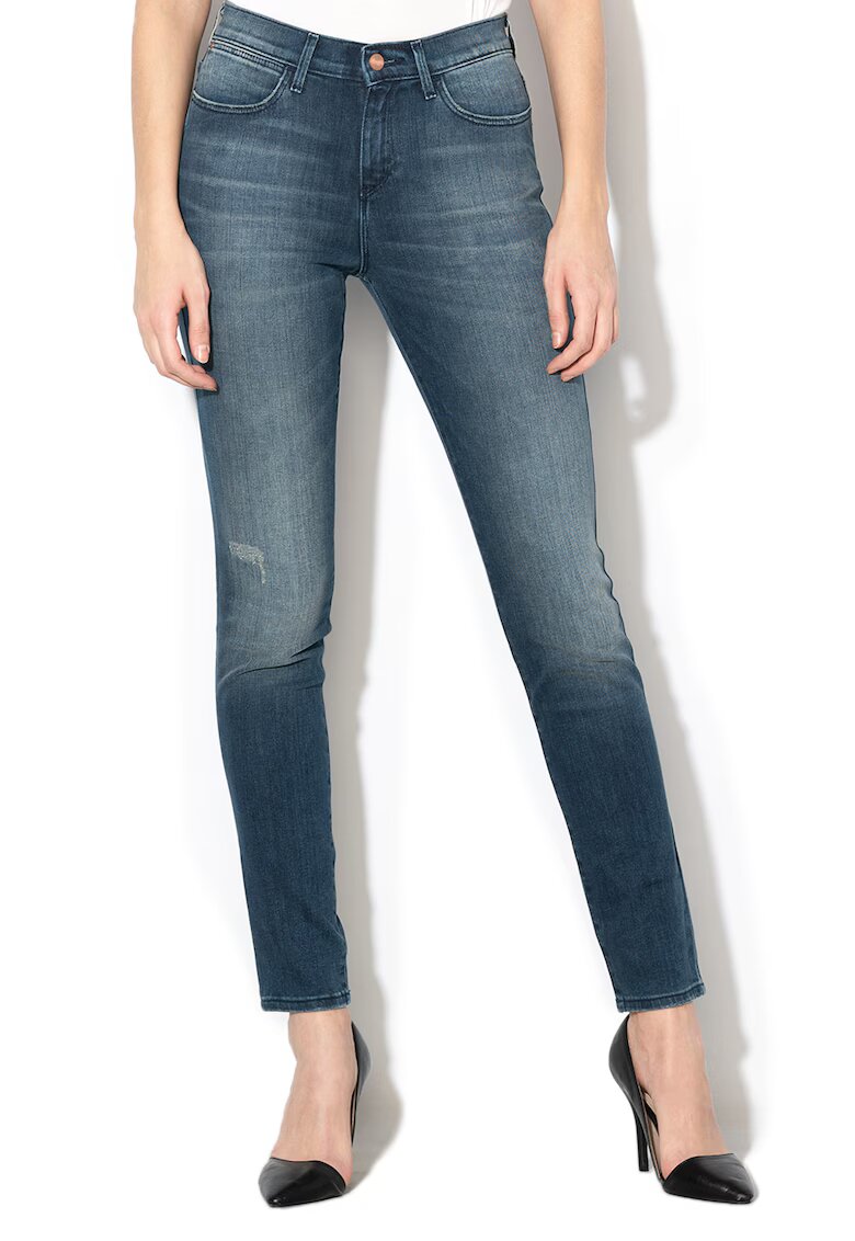 Wrangler Blugi straight fit cu talie inalta - Albastru
