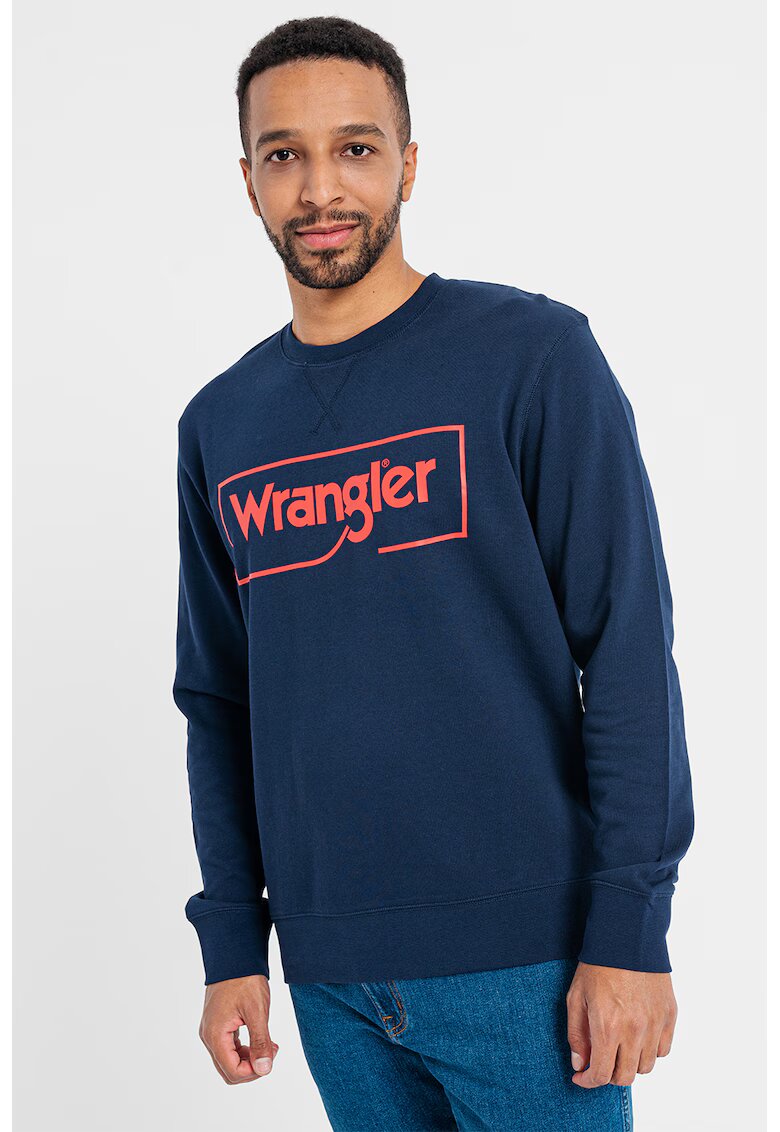 Wrangler Bluza sport regular fit cu logo - Rosu/Bleumarin