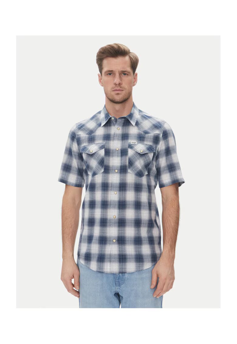 Wrangler Camasa barbati 112362381 - Bumbac - S INTL - Albastru