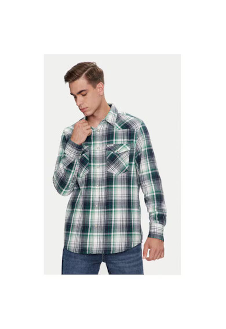 Wrangler Camasa barbati - 304288494 - Bumbac - Verde - Verde