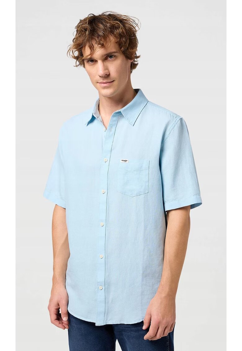 Wrangler Camasa barbati - albastru - bumbac