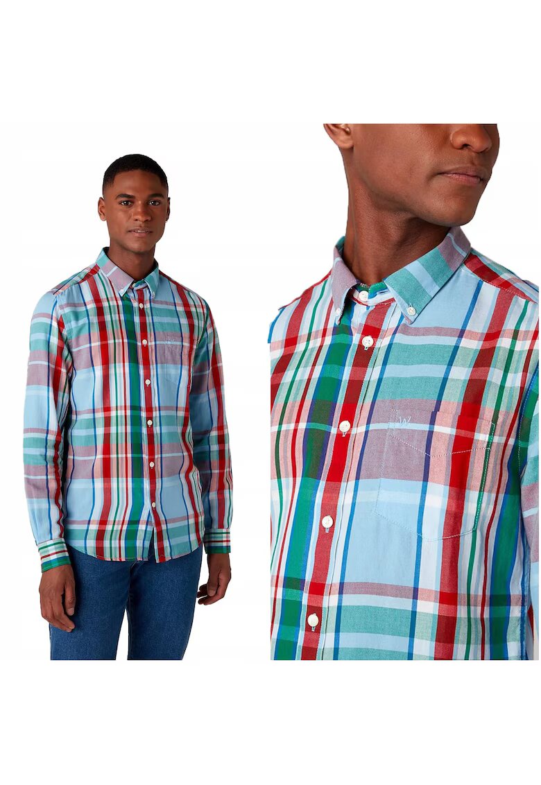Wrangler Camasa Barbati - Ls 1Pkt Bdown Shirt - Croi: Regular Fit - Inchidere: Nasturi - Compozitie Material: 100% Bumbac - Model Dominant: Carouri - Multicolor