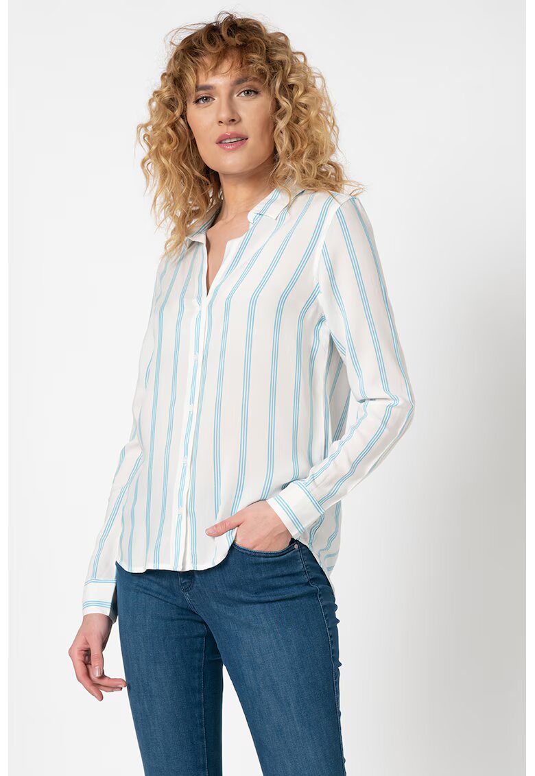 Wrangler Camasa cu model in dungi - Alb/Albastru