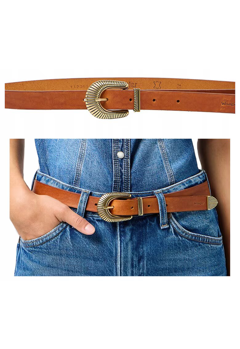 Wrangler Curea dama Western Sun Belt - 100% piele naturala - maro - 105 cm
