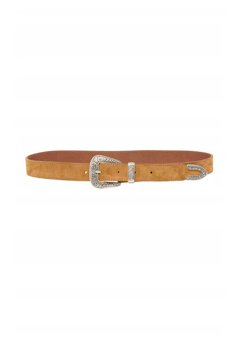 Wrangler Cureaua Dama - Western Belt - Model Clasic - Catarama Din Metal - Reglabil - Reutilizabile - Pentru Pantaloni - Blugi - Rezistenta La Uzura Si Rezistenta La Zgarieturi - 100% Piele Naturala - Maro - Caramel