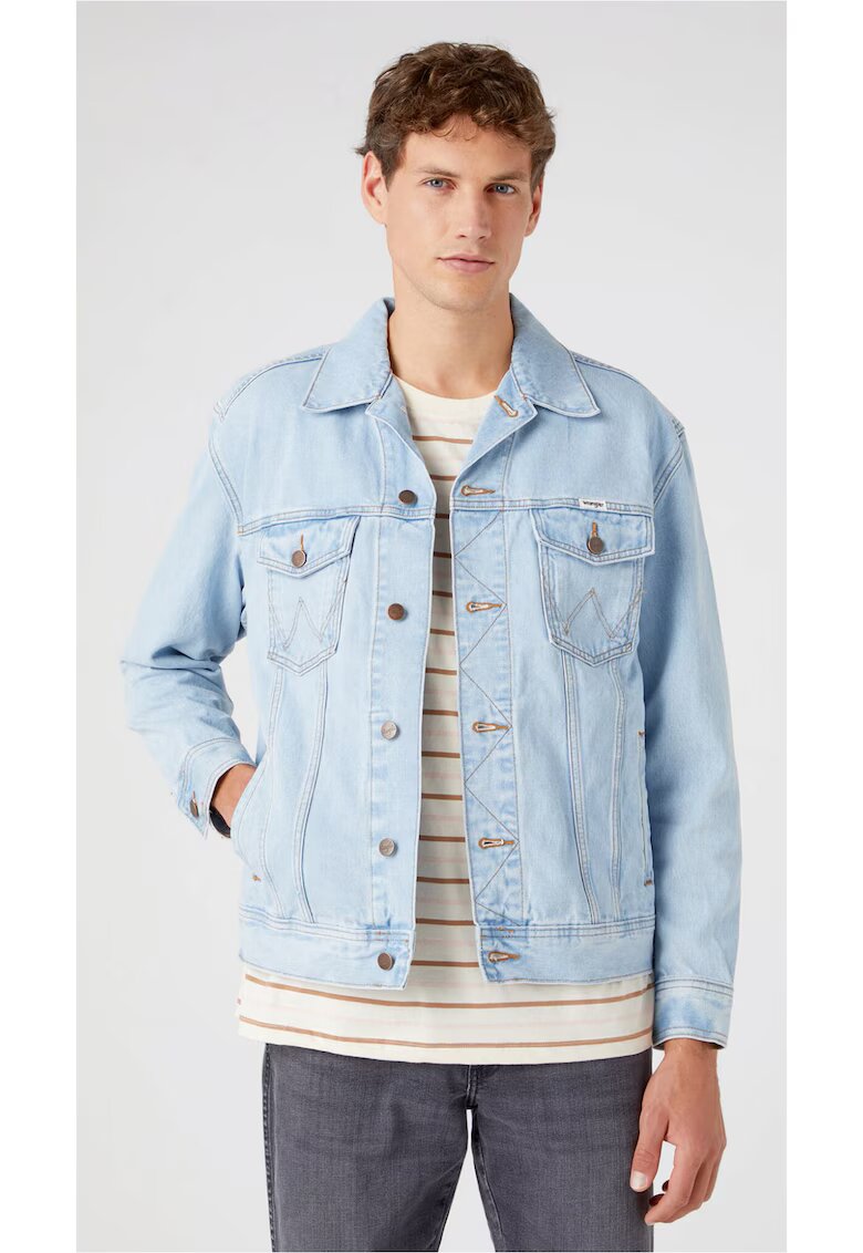 Wrangler Geaca de blugi barbati - Bumbac - Albastru