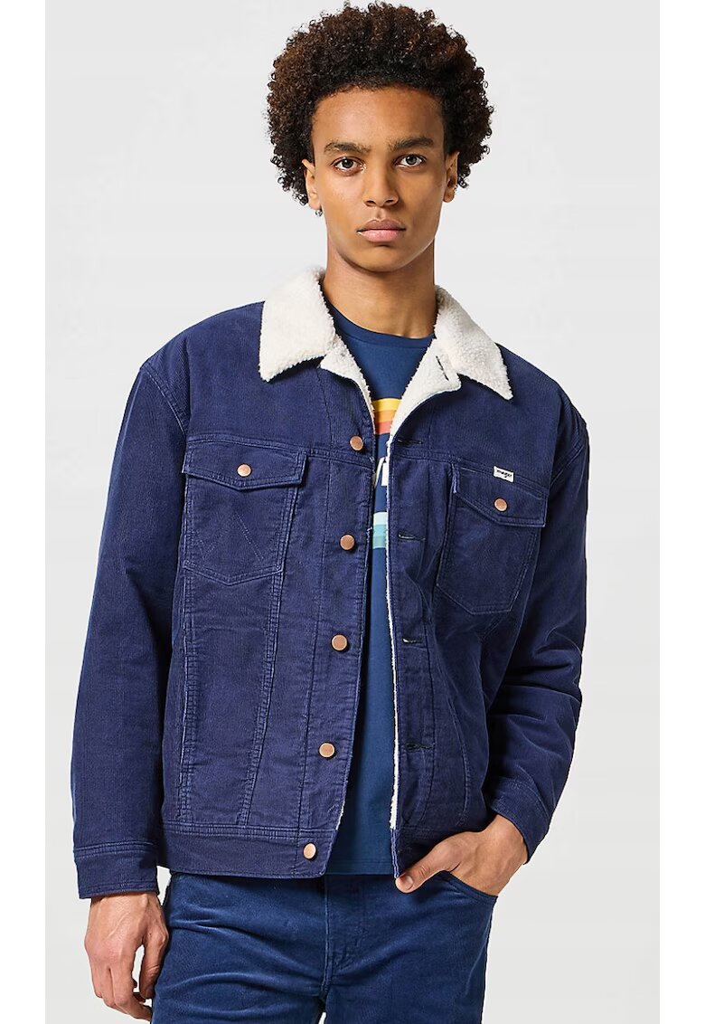 Wrangler Geaca Katana - catifea reiata - bleumarin - Sherpa