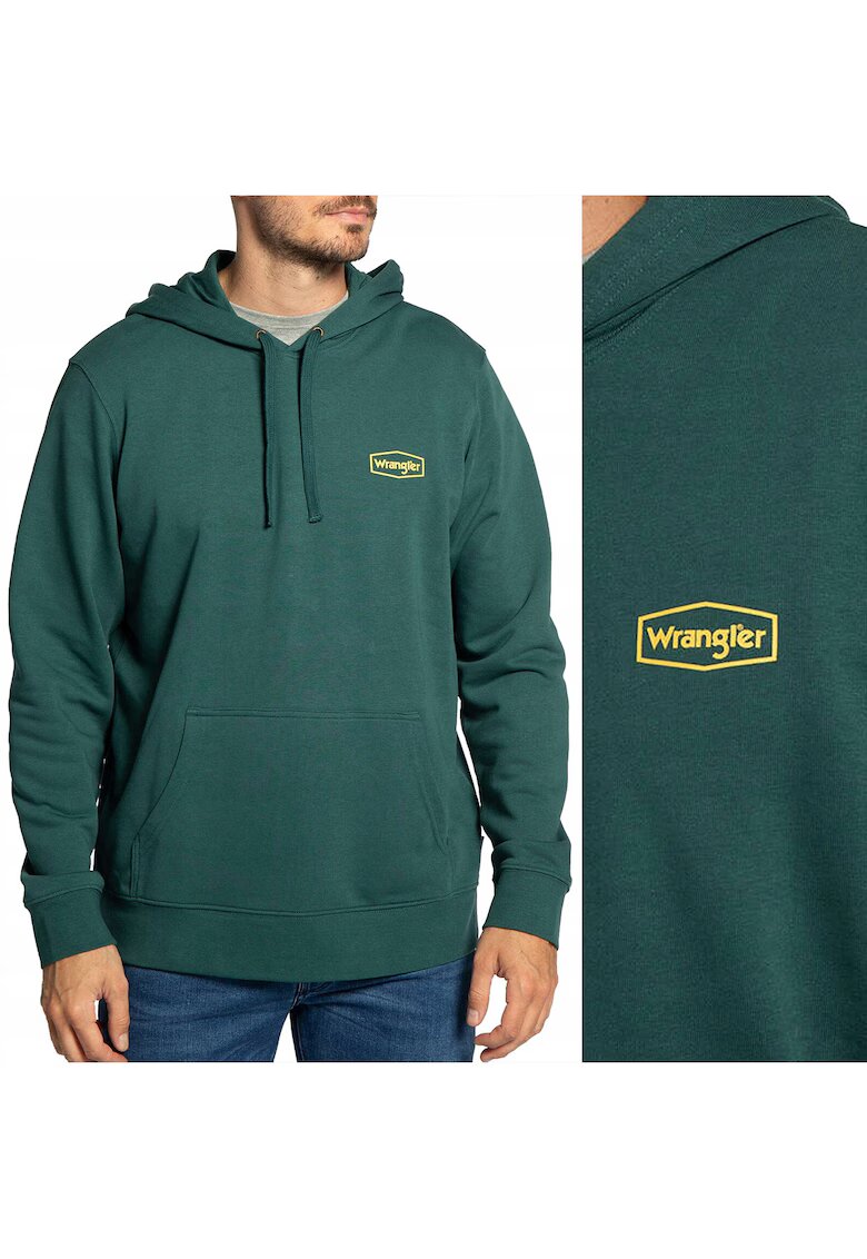 Wrangler Hanorac barbati croiala clasica - doua buzunare - verde inchis - bumbac cu poliester