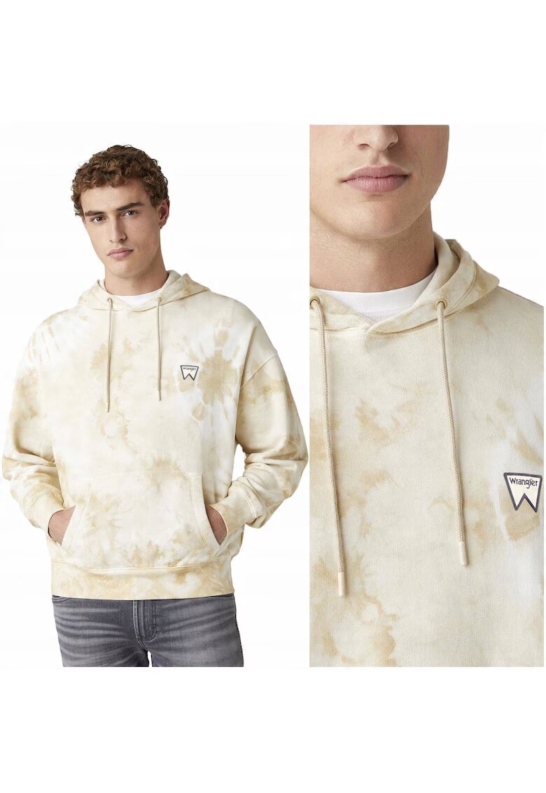 Wrangler Hanorac Barbati - Hoodie - M INTL - Bej - Culoare Bej - Compozitie Material 100% Bumbac - Croi Regular Fit - Numar De Buzunare 2