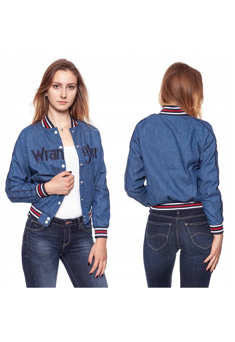 Wrangler Jacheta De Tranzitie - Jacheta Bomber - Croiala Regulara - Inchidere: Capse - Compozitie Material: 100% Bumbac - 1 Buzunar Pe Piept - XS - Rosu - 1 Bucata