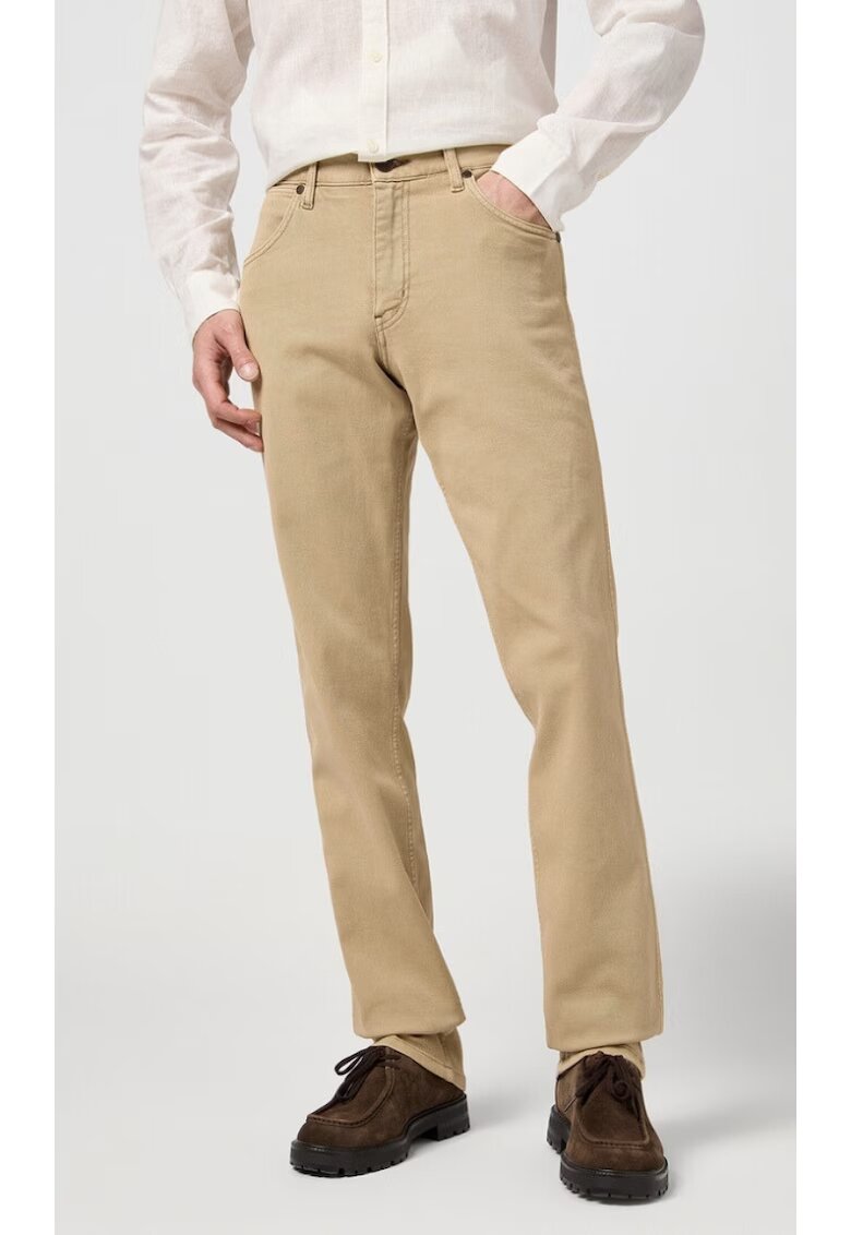 Wrangler Pantaloni barbati - Greensboro 803 - regular straight - elastic - bej - bumbac