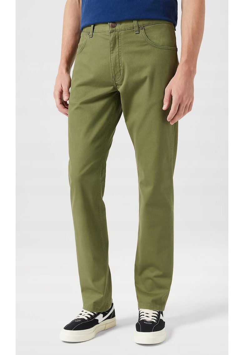 Wrangler Pantaloni barbati Greensboro - bumbac - verde masliniu - picioare drepte - model obisnuit