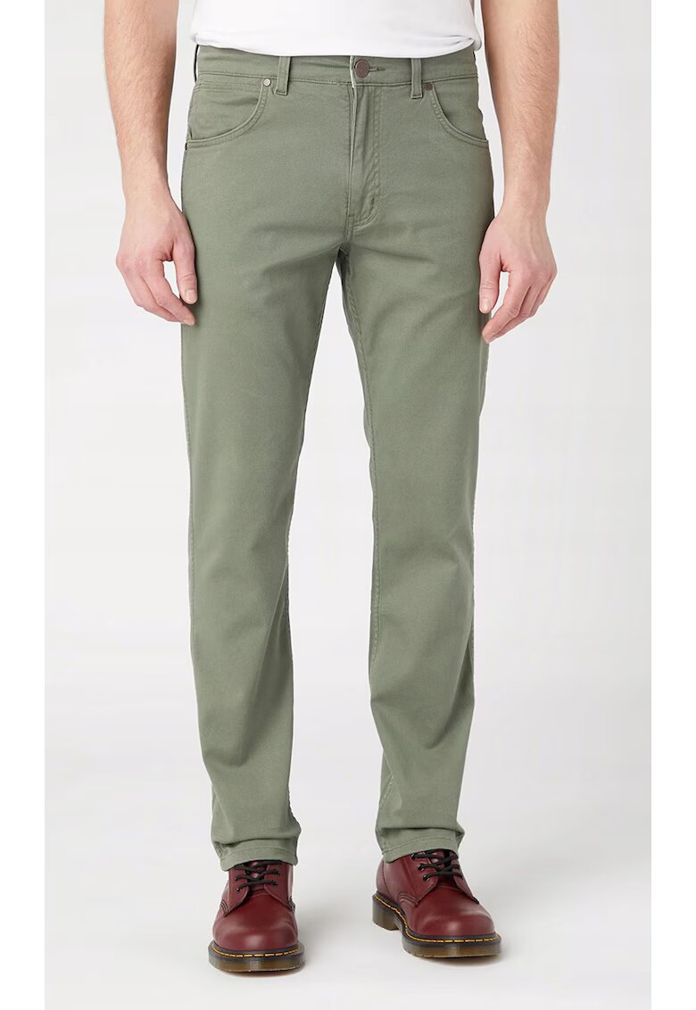 Wrangler Pantaloni barbati Greensboro - drepti - verde masliniu - material elastic -