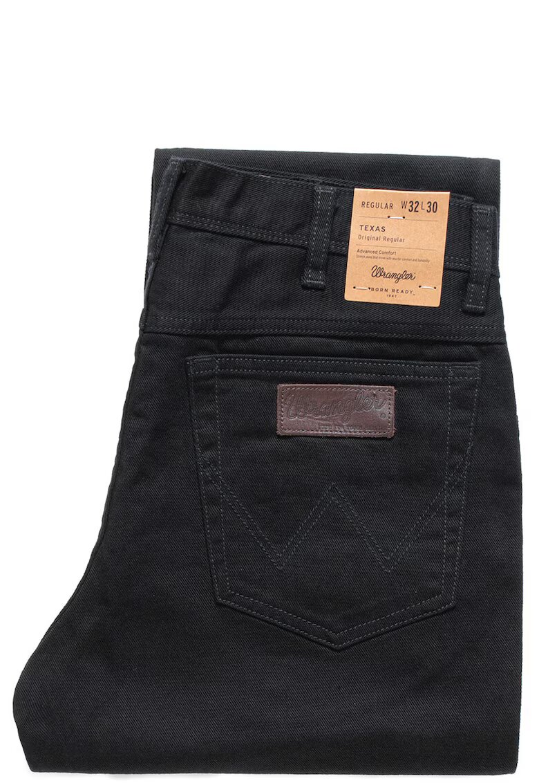 Wrangler Pantaloni Barbati - Model TEXAS - Croiala Dreapta Straight Fit - Cu Fermoar - 5 Buzunare - Respirabili - Comozi Pentru Fiecare Zi - Bumbac Durabil - Marimea 32/30 - Negru