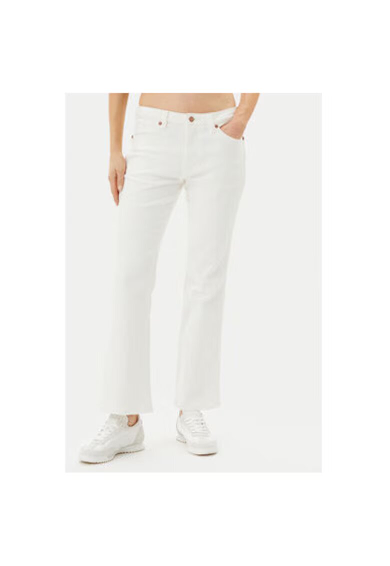Wrangler Pantaloni dama 112362665 - Bumbac/Elastan - Alb - Alb