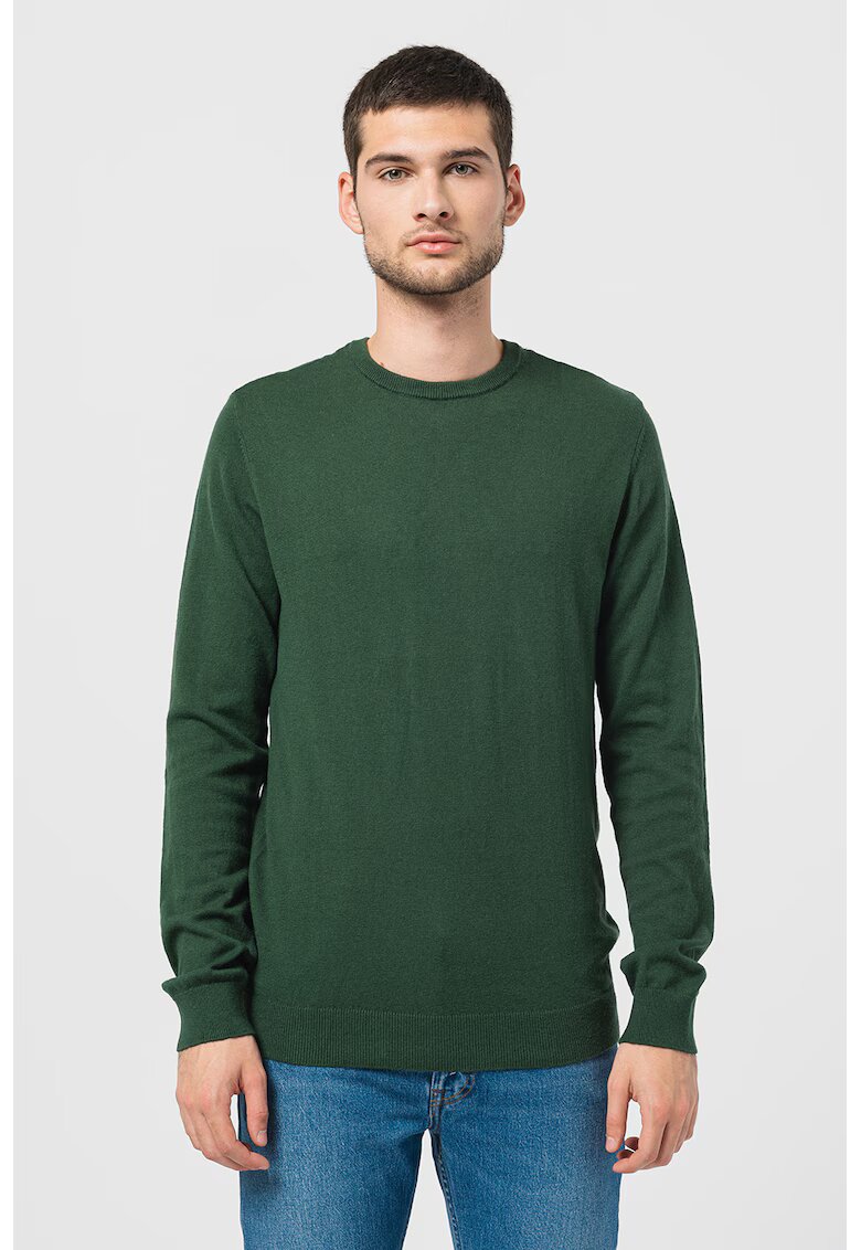 Wrangler Pulover din amestec de lana cu decolteu la baza gatului - Verde englez