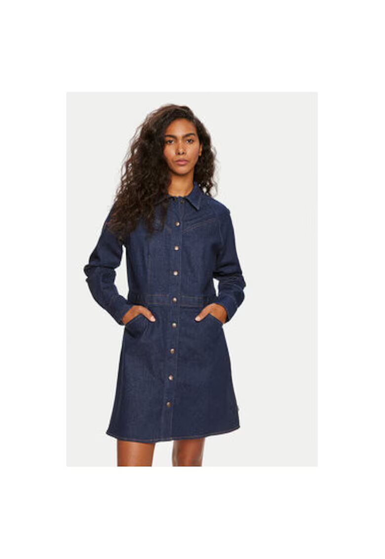 Wrangler Rochie dama - 304596469 - Bumbac - Albastru - Albastru