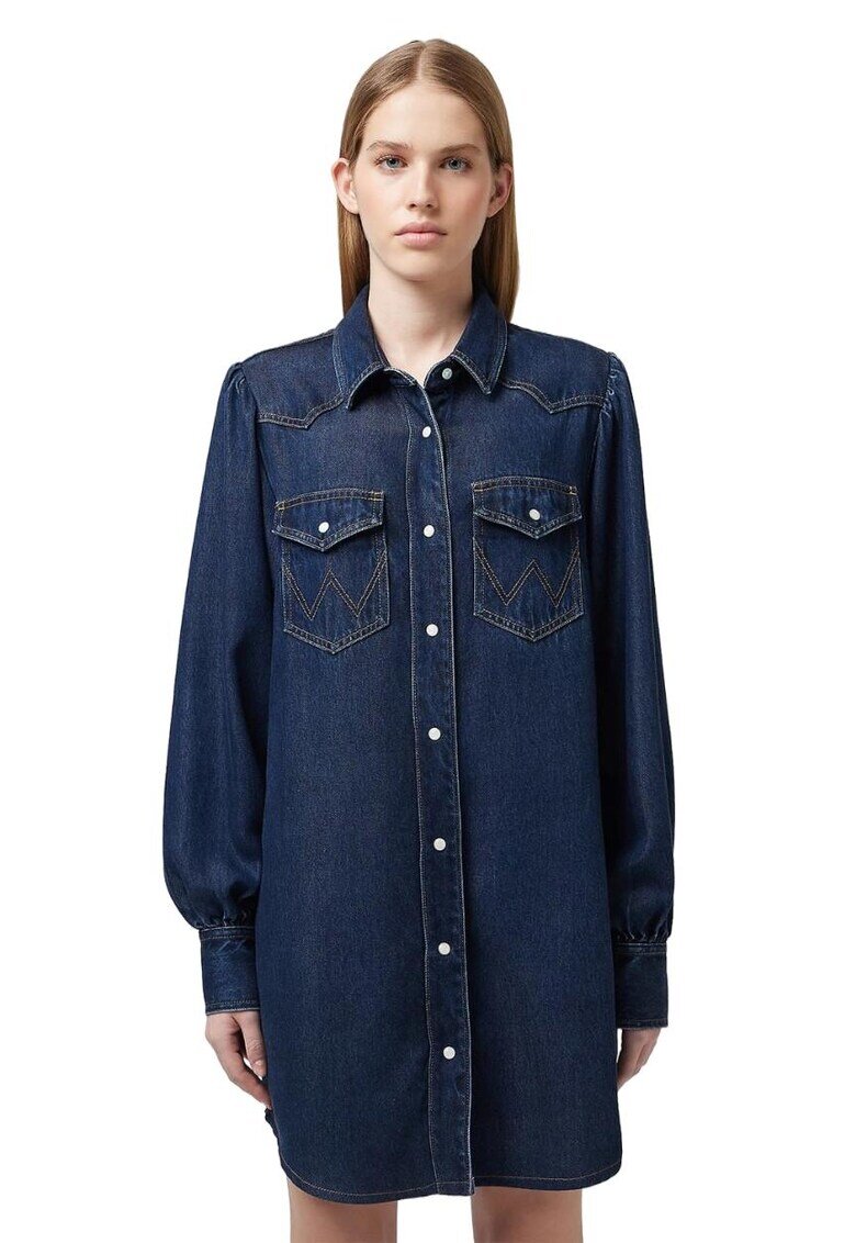 Wrangler Rochie Lyocell Albastru - Albastru