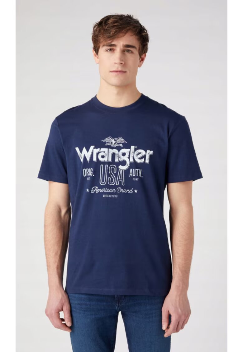 Wrangler Tricou barbati Americana - bumbac - Albastru