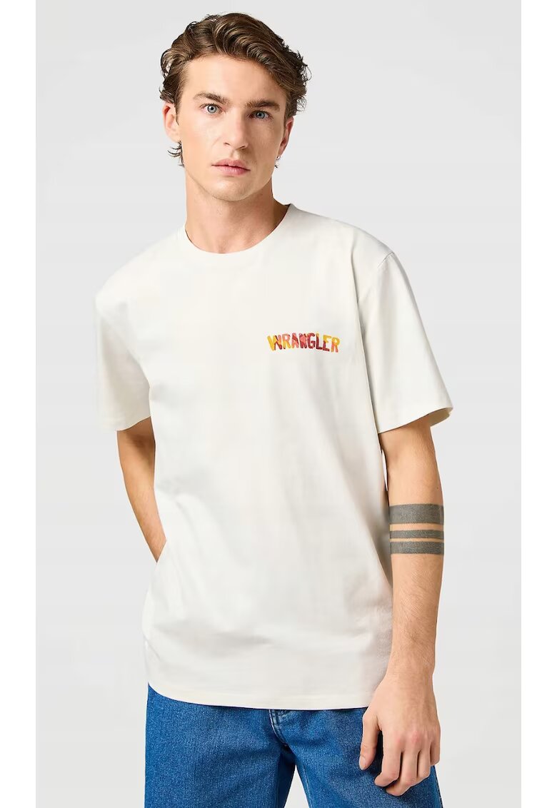 Wrangler Tricou barbati - BIG GRAPHIC TEE - alb - bumbac - maneca scurta
