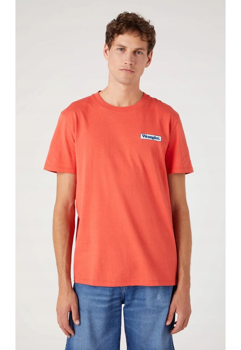 Wrangler Tricou barbati - larg - rosu - bumbac -