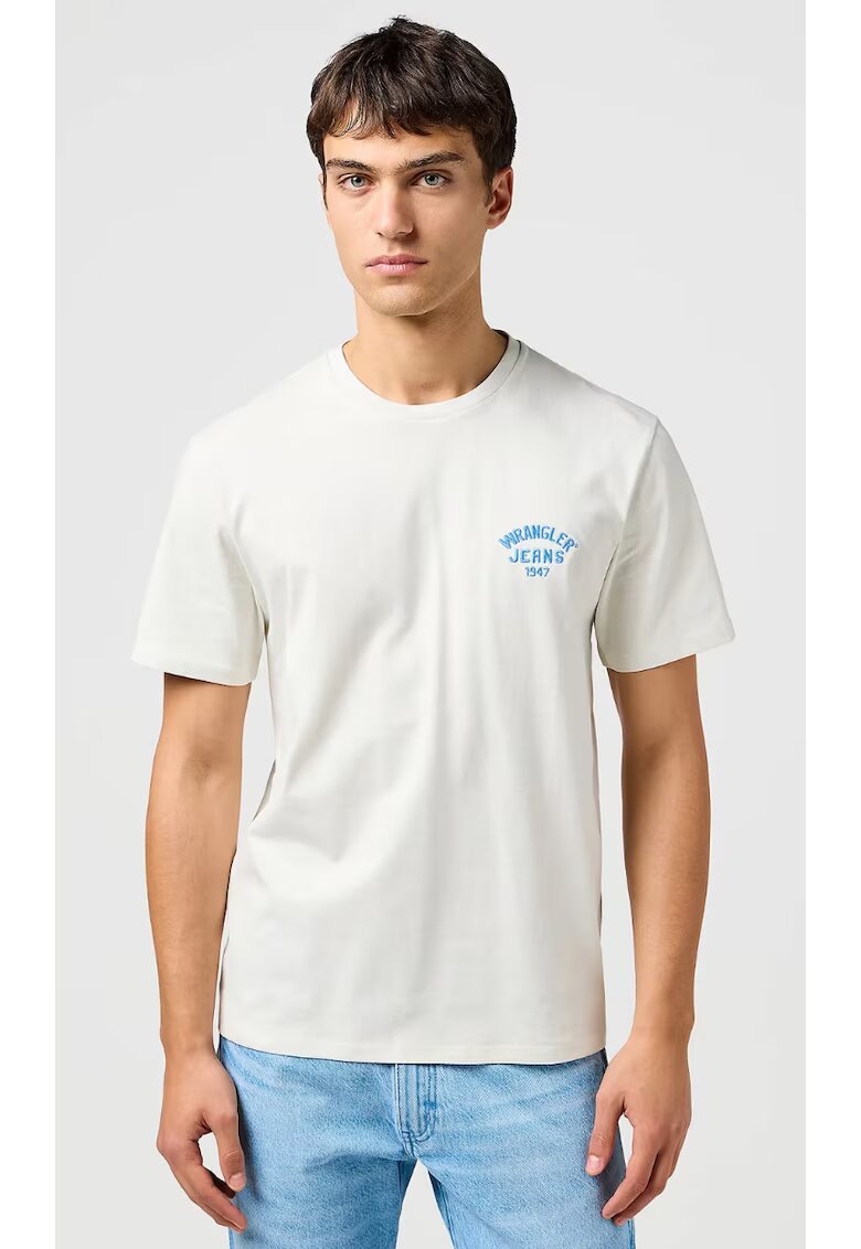 Wrangler Tricou barbati - SMALL LOGO TEE - bumbac - alb - maneca scurta