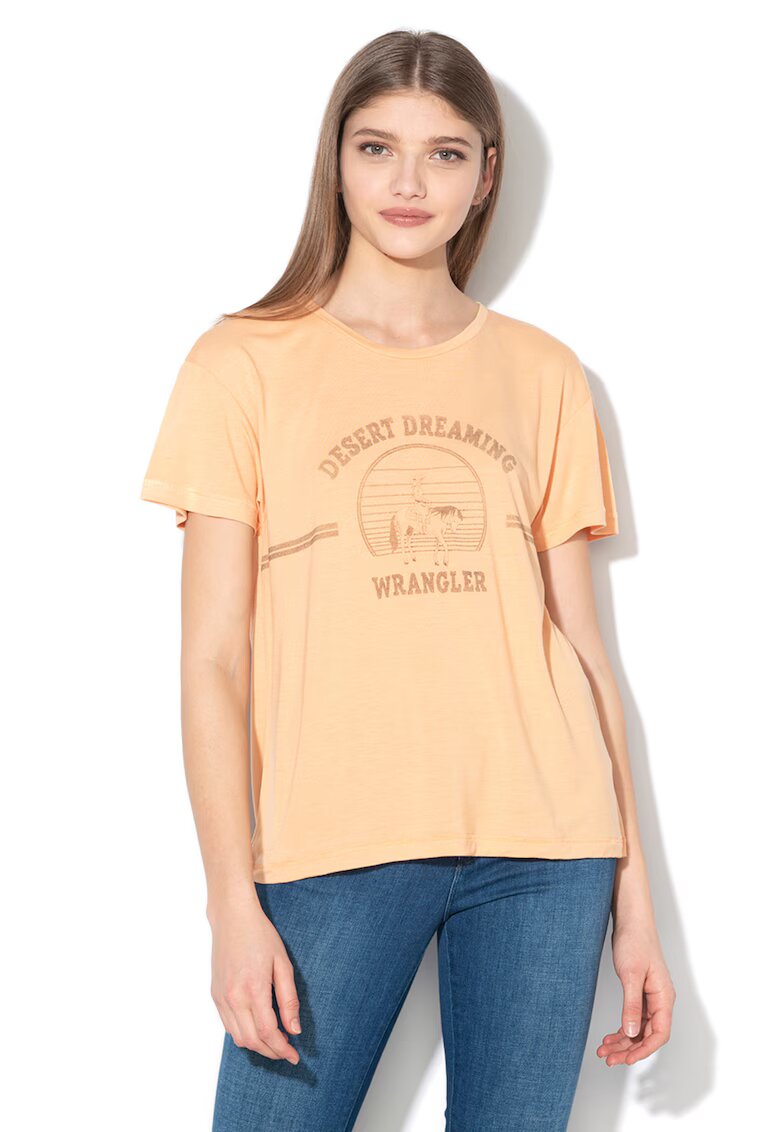 Wrangler Tricou cu imprimeu grafic - Portocaliu deschis