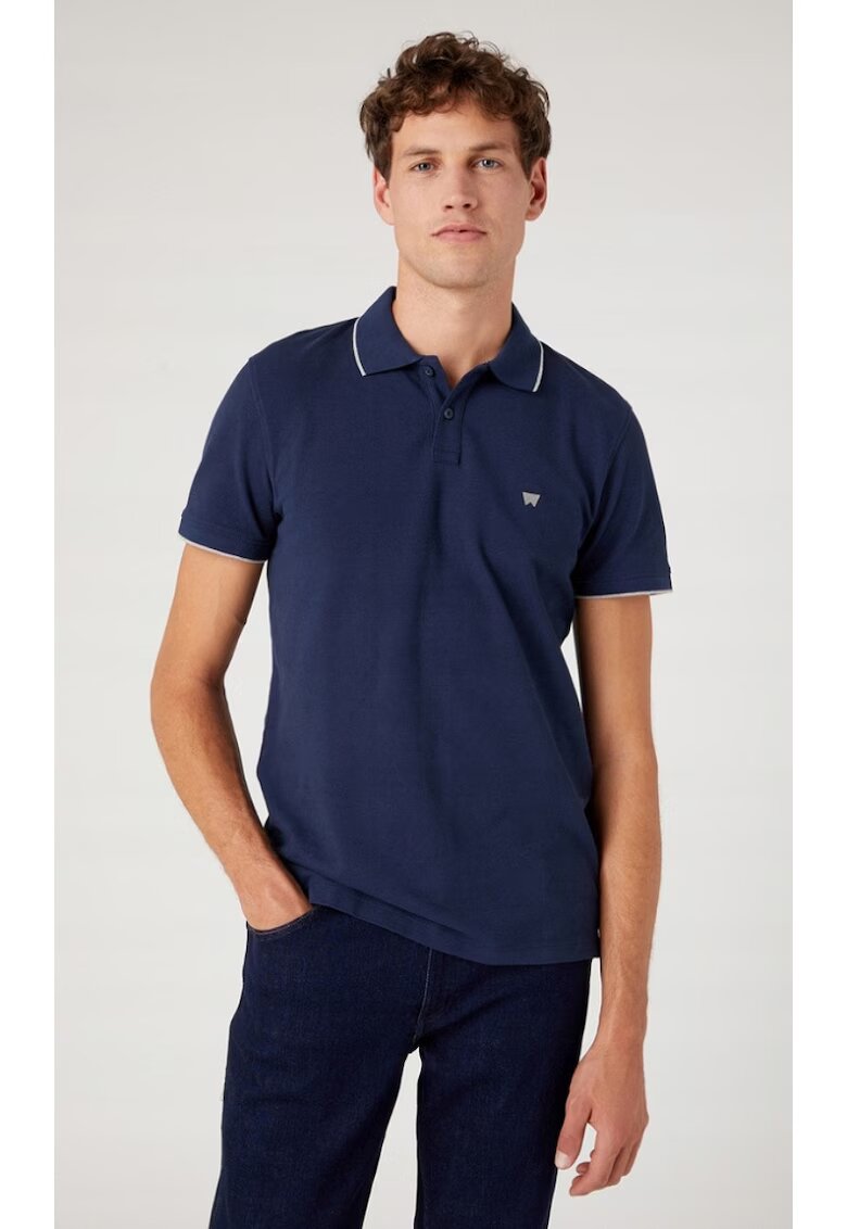Wrangler Tricou polo - Bumbac - Bleumarin - Bleumarin