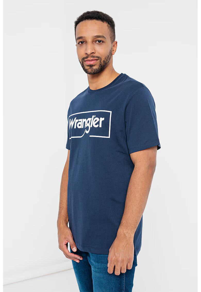 Wrangler Tricou regular fit cu imprimeu logo Frame - Bleumarin
