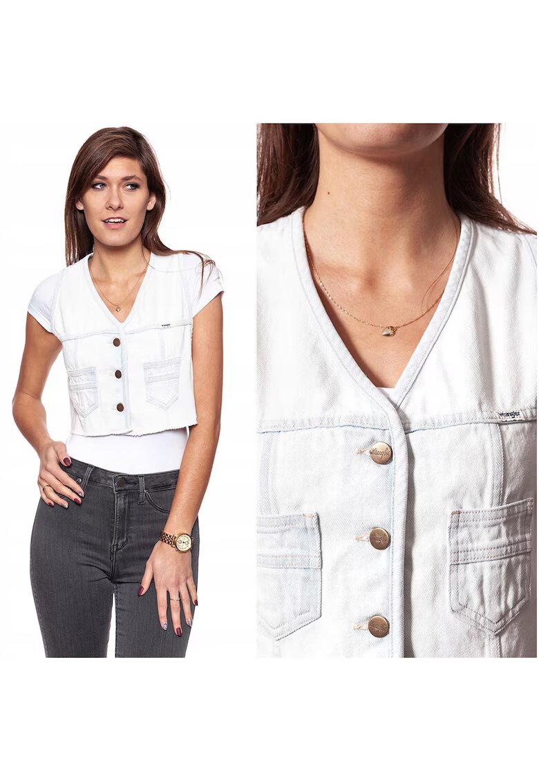 Wrangler Vesta Croi: Regular Fit - Inchidere: Nasturi - Numar Buzunare: 4 - Compozitie Material: 100% Bumbac - M - Albastru - 1 Bucata