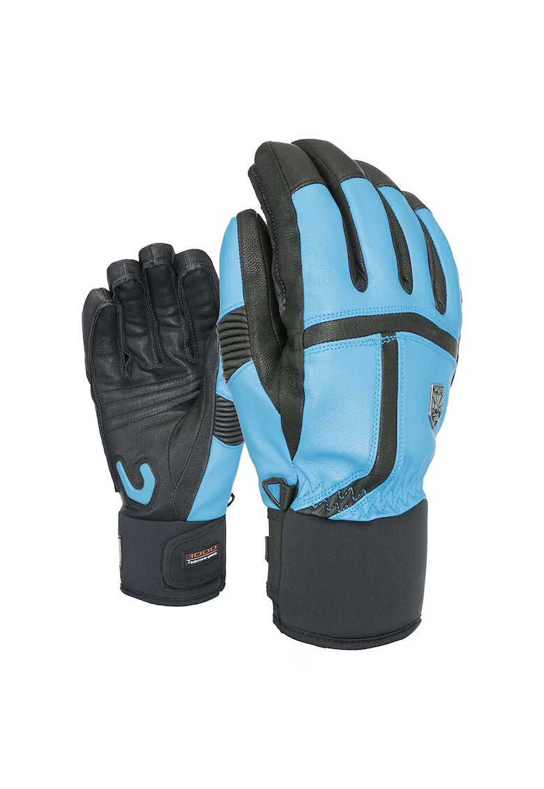 X-LEVEL Manusi ski barbati - Level - Piele/Lana - Negru/Albastru -