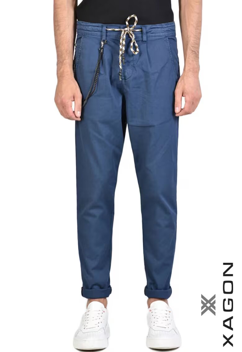 XAGON Pantaloni coulisse regular fit - Albastru inchis