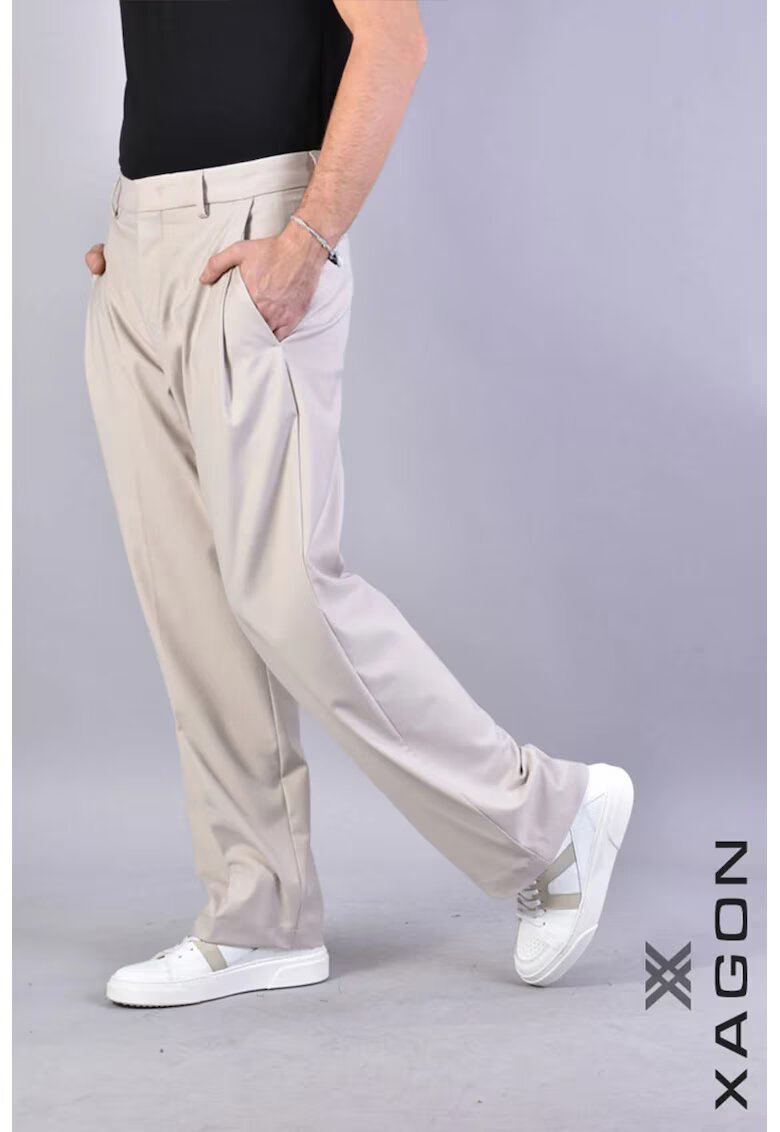 XAGON Pantaloni drepți ușor largi cu buzunare laterale