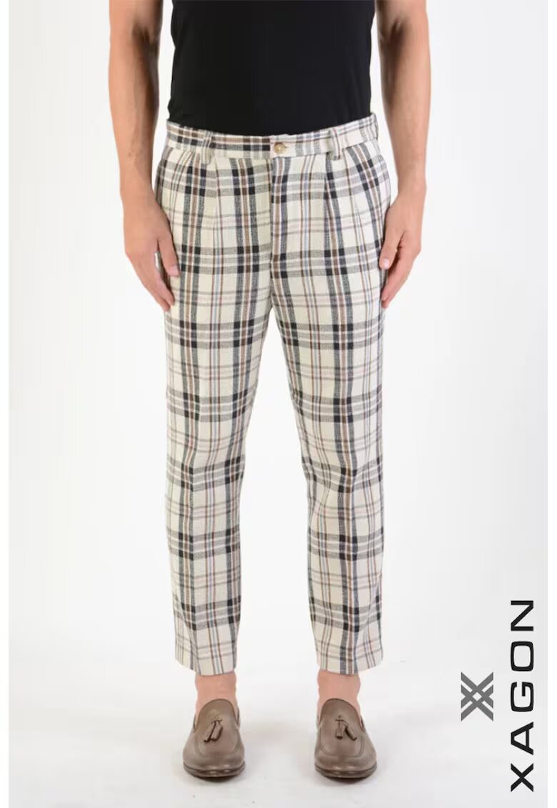 XAGON Pantaloni regular fit - cu imprimeu în dungi - Crem