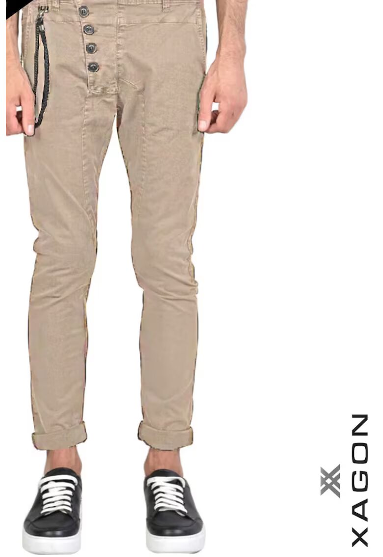 XAGON Pantaloni skinny - mulați cu nasturi laterali - Bej