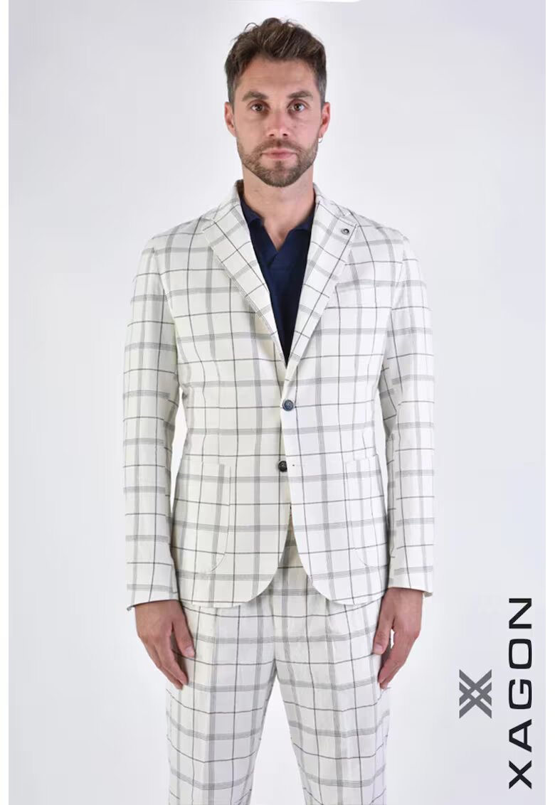 XAGON Sacou regular fit - cu închidere la un singur rând de nasturi și imprimeu în dungi XG1 - Crem